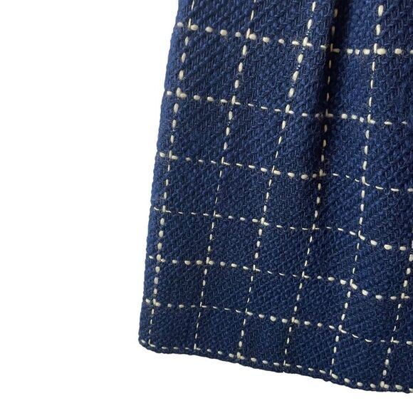 Anthropologie Meave Converging Bits Blue White Wool Skirt Size 6 - Picture 4 of 8